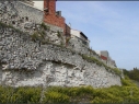 Muralla y contramuralla del segundo recinto junto a la calle de las Cuevas. Estado antes de su restauración.