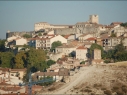 Vista del conjunto histórico desde Castilviejo. Estado antes de la restauración de las murallas.