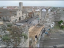 Tramo de la muralla desde la puerta de San Basilio al Castillo. Estado durante de su restauración.