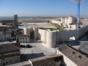 Vista aérea del tramo de la muralla de la Puerta de San Basilio al Castillo