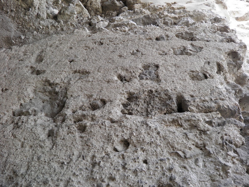 Torre de Las Cuevas. Detalle del encofrado de tapial.